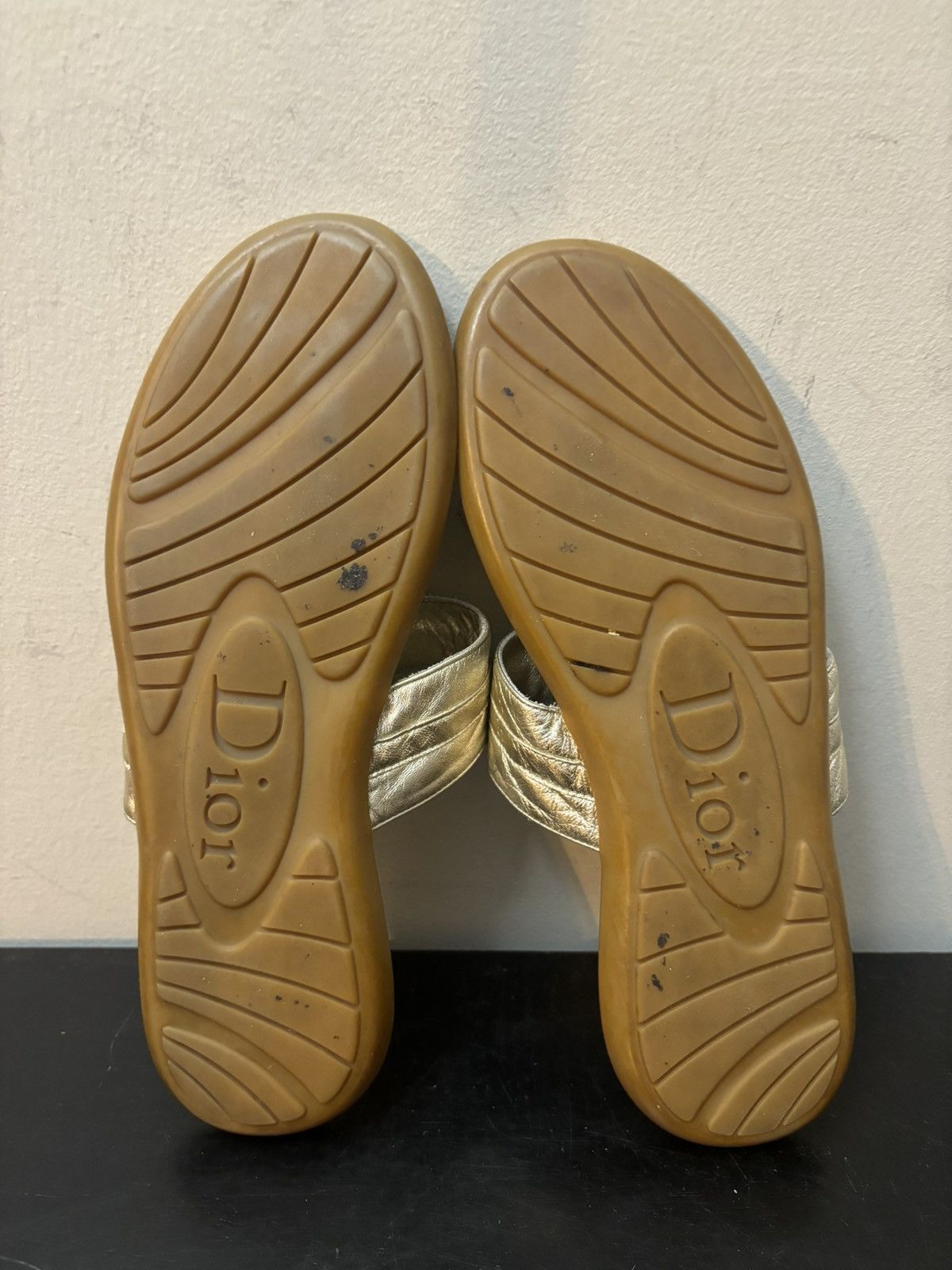 Dior Christian Dior CD Logo Strap Sandals Metallic Gold Size US 7 / IT 37 - 6 Thumbnail