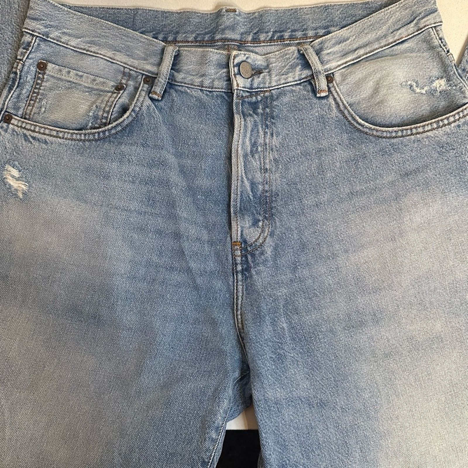 Acne Studios 1991 Toj Light Blue Trash Straight Denim Jeans Unisex Size US 32 / EU 48 - 5 Thumbnail
