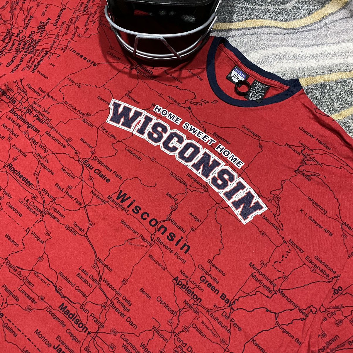 Vintage Wisconsin Road Map AOP Shirt Size US XXL / EU 58 / 5 - 3 Thumbnail