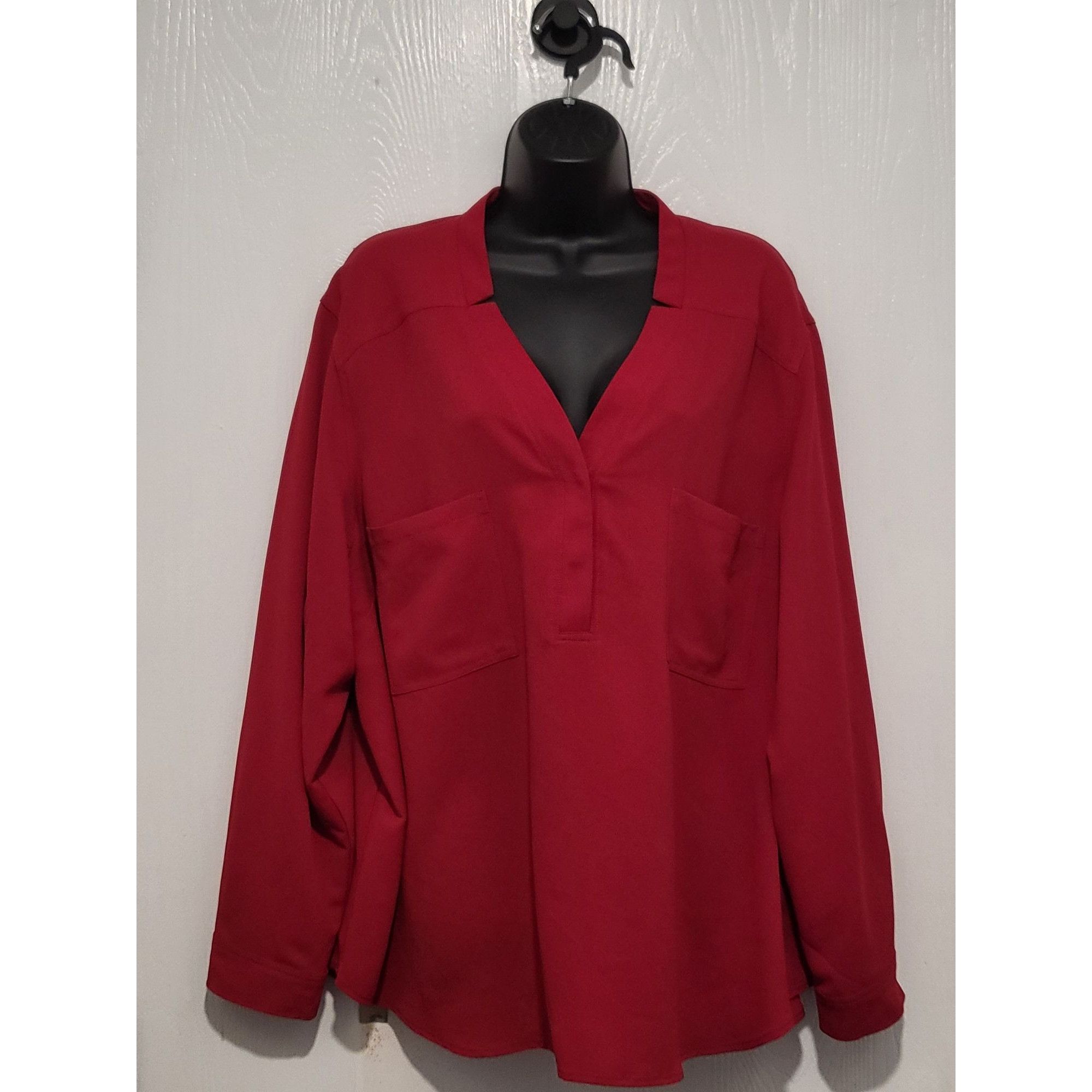 Nine West Nine West Blouse Women Sz 3XL Red Plus Size Festive Active B Size 3XL / US 20-22 - 1 Thumbnail