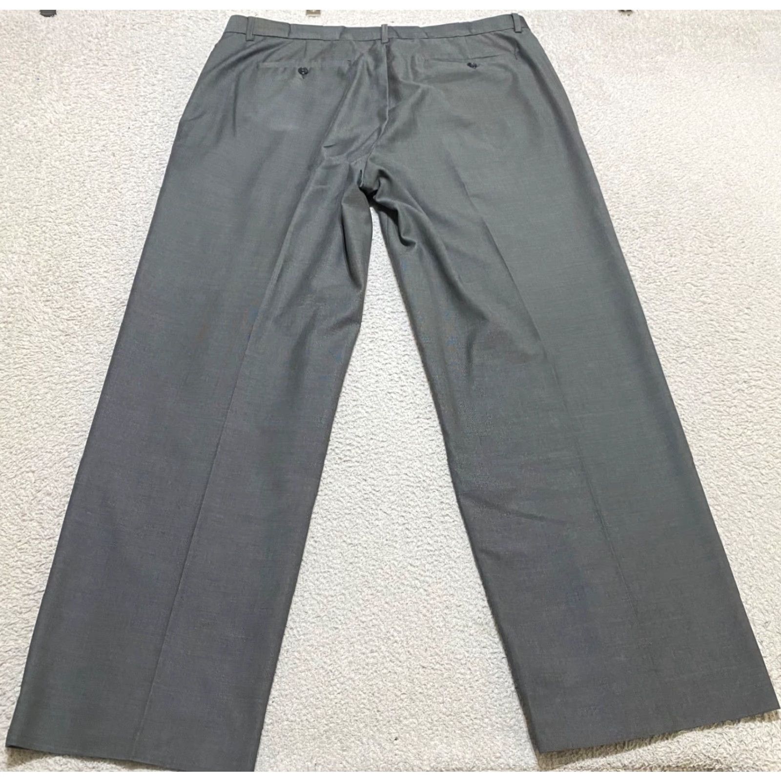 Calvin Klein Calvin Klein Dress Pants Mens 38x32 Gray Flat Front Straight Business Trousers Size US 38 / EU 54 - 2 Thumbnail