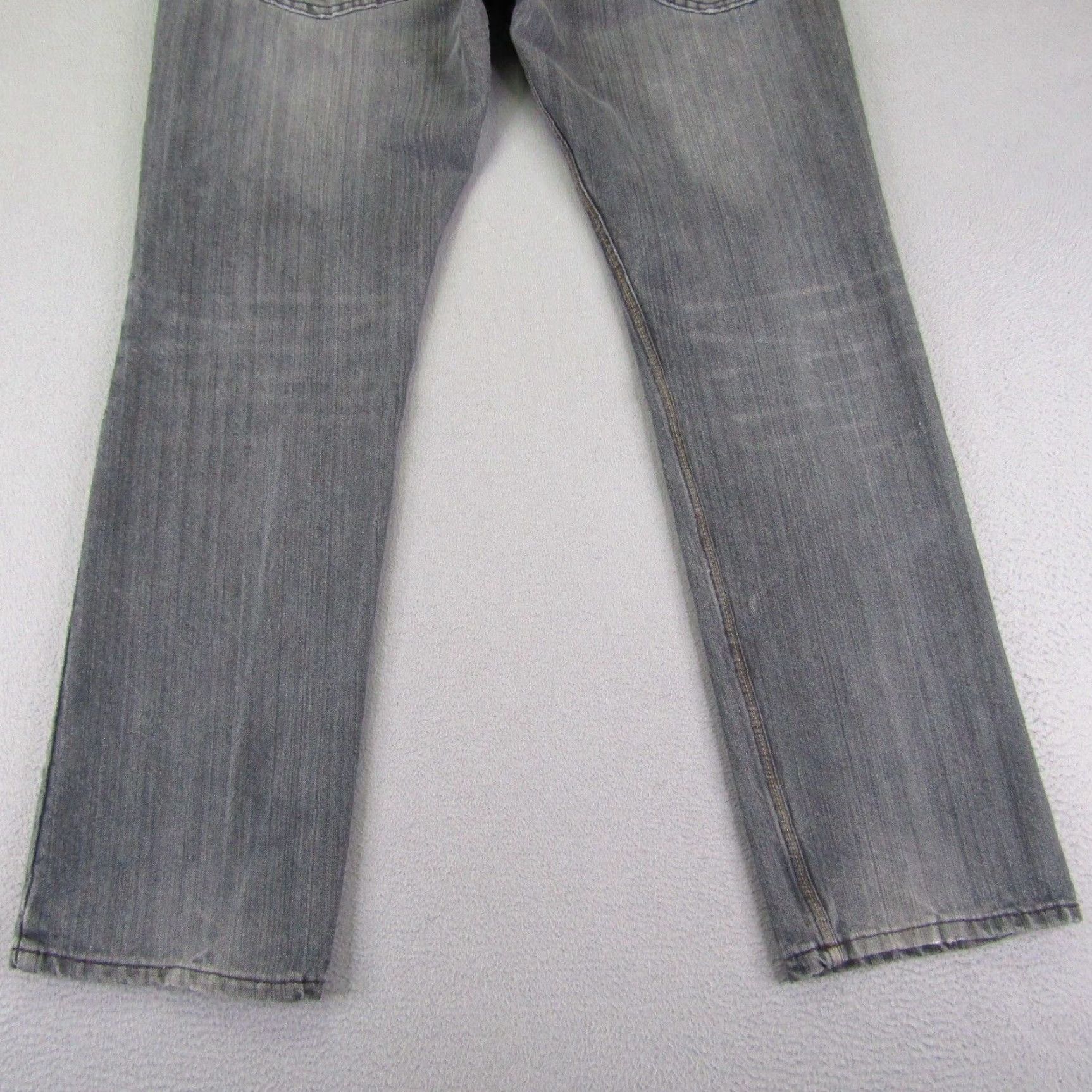 Denime FUSAI Jeans Mens 36x32 Gray Denim Straight Leg Regular Fit Pants Size US 35 - 6 Thumbnail