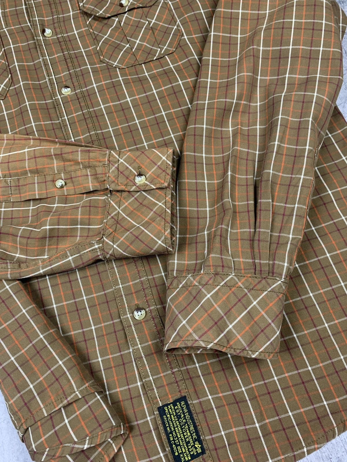 Alpha Industries Vintage Y2K Alpha Industries Patchwork Military Shirt Plaid Size US XXL / EU 58 / 5 - 12 Thumbnail