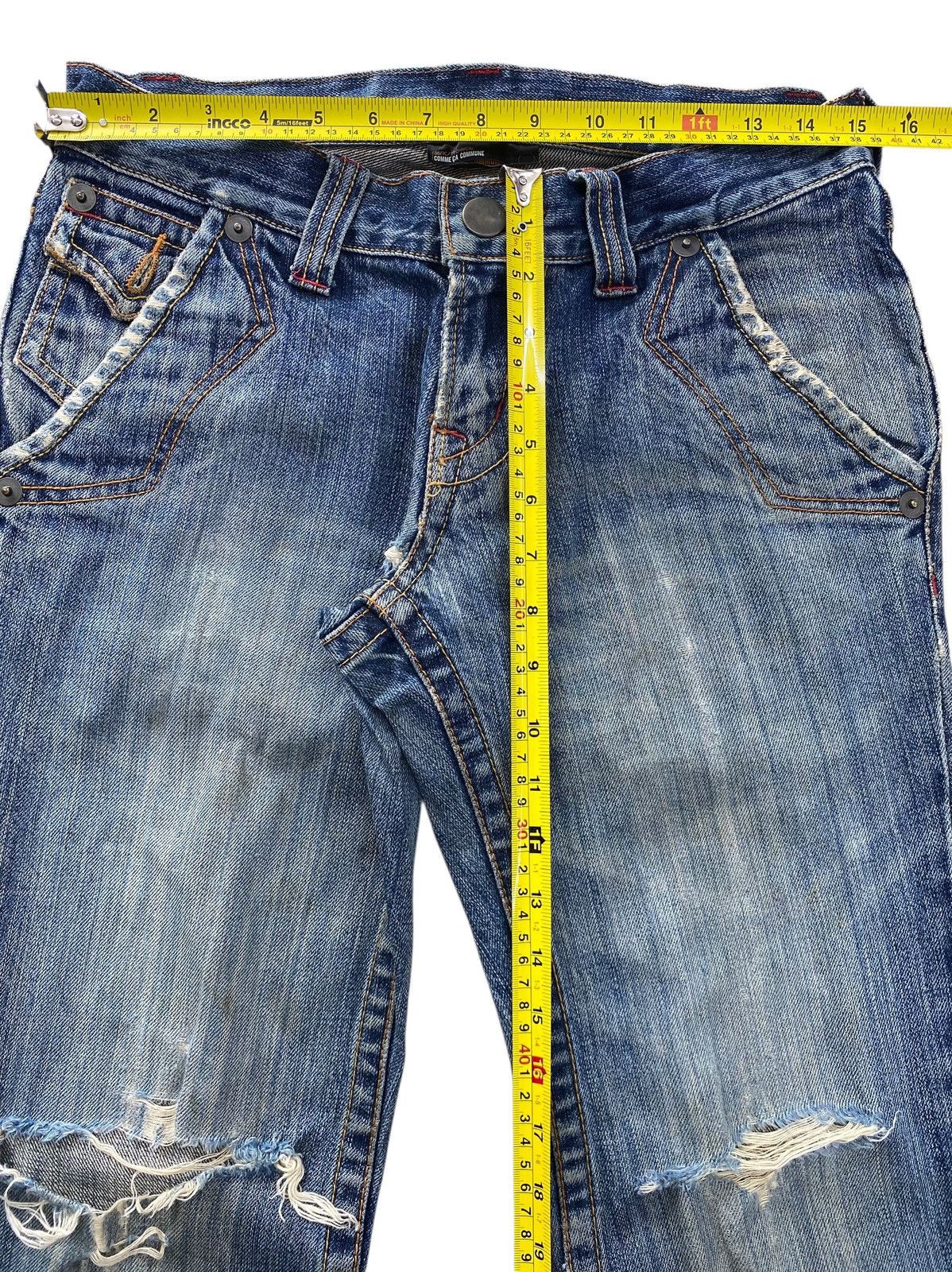 Japanese Brand Japanese Brand Faded Wash Ripped Style Twisted Leg Jeans Size US 31 - 6 Thumbnail