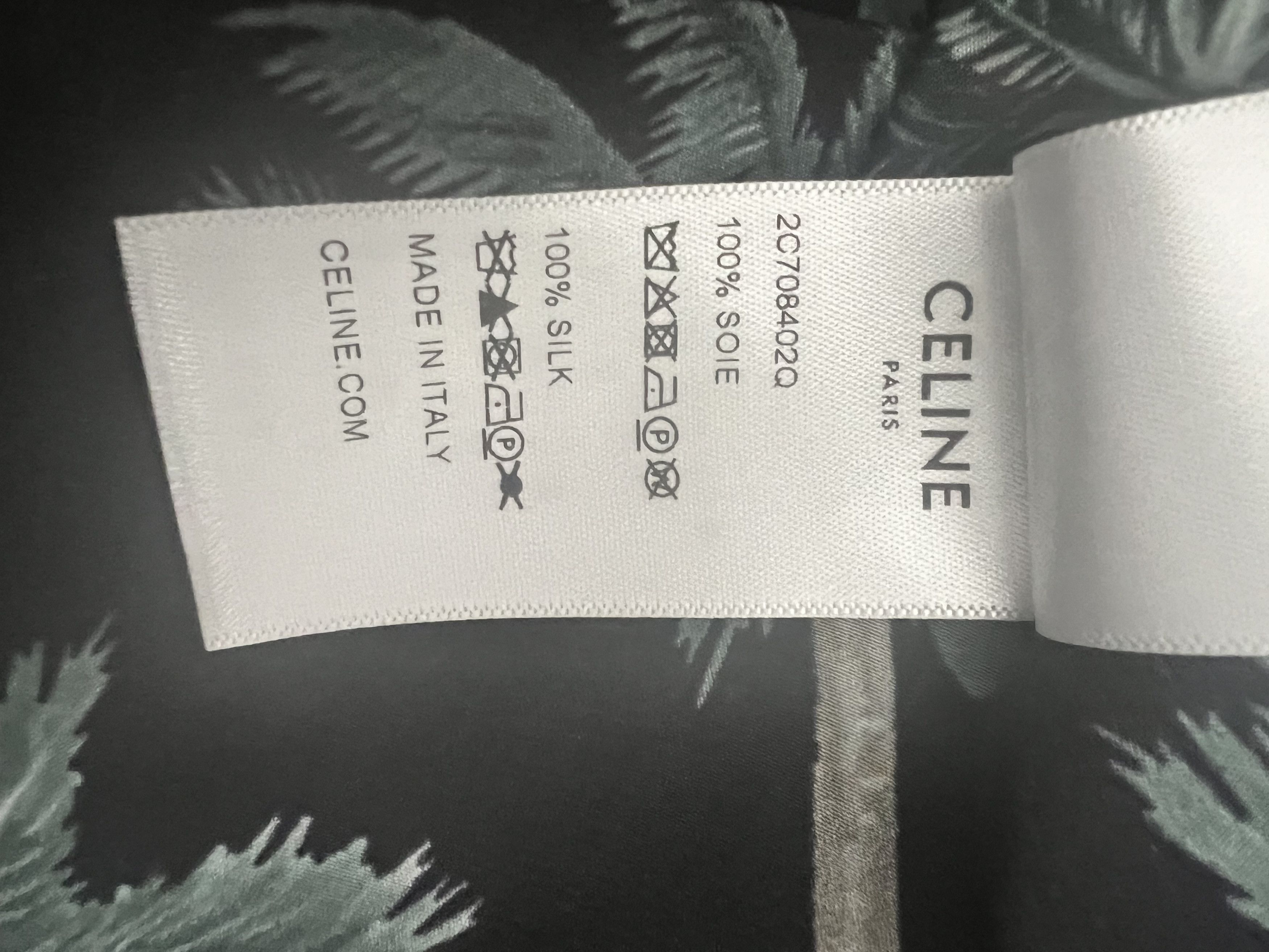 Celine Runway SS22 silk no viscosa palm shirt Size US M / EU 48-50 / 2 - 11 Thumbnail
