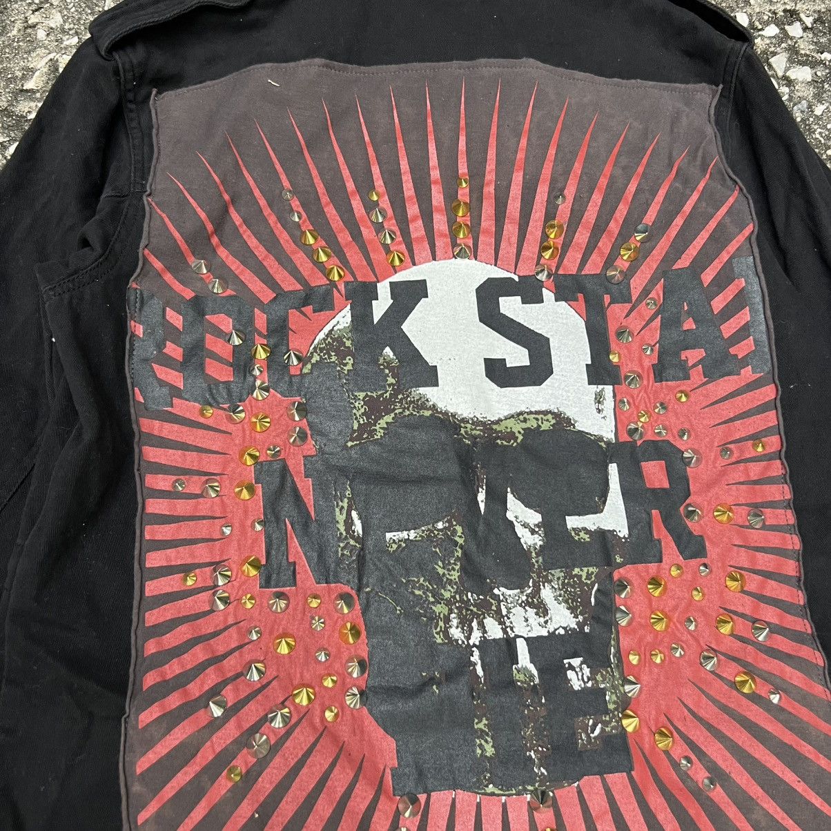 Japanese Brand “CRAZY” STUDDED METAL PUNK US ARMY JACKET Size US S / EU 44-46 / 1 - 10 Thumbnail