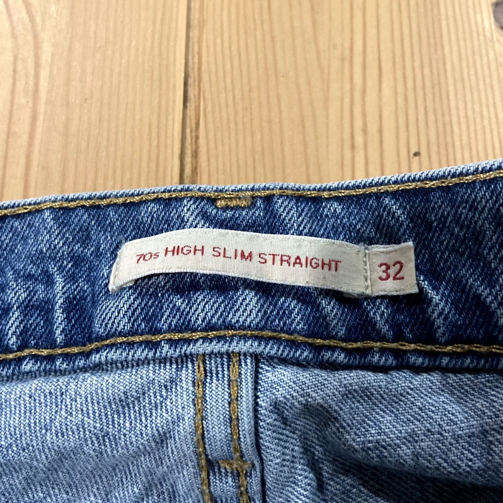 Levi's Levi's Jeans Womens 32 Blue Denim Premium 70s High Slim Straight Size 24" / US 00 / IT 34 - 2 Thumbnail
