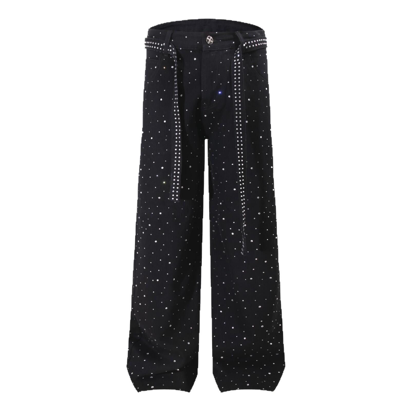 Other Rhinestone Black Studded Pants Size US 32 / EU 48 - 7 Thumbnail