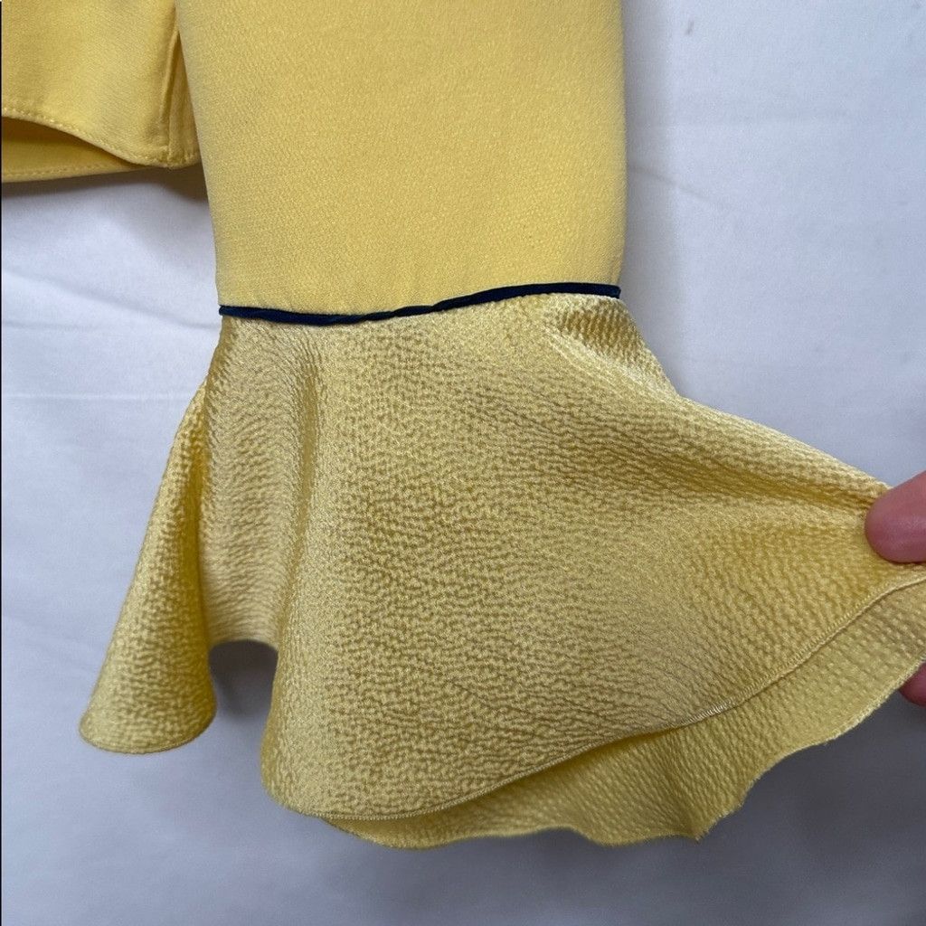 ROKSANDA NWOT Roksanda 100% silk yellow full ruffle cuffs blouse sz 8 Size M / US 6-8 / IT 42-44 - 4 Thumbnail