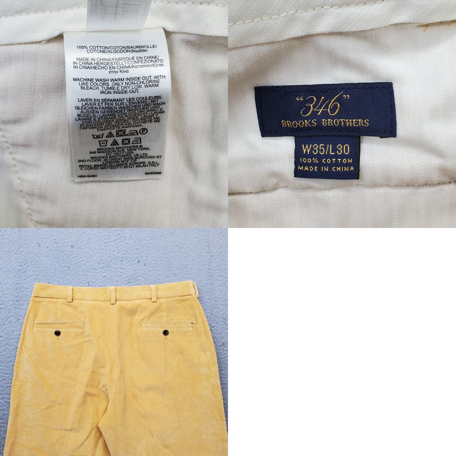Brooks Brothers Brooks Brothers Mens Corduroy Pants 35x30 Orange Stretch Flat Front Straight Leg Size 35 Mens Chino Pant Size US 35 - 8 Thumbnail