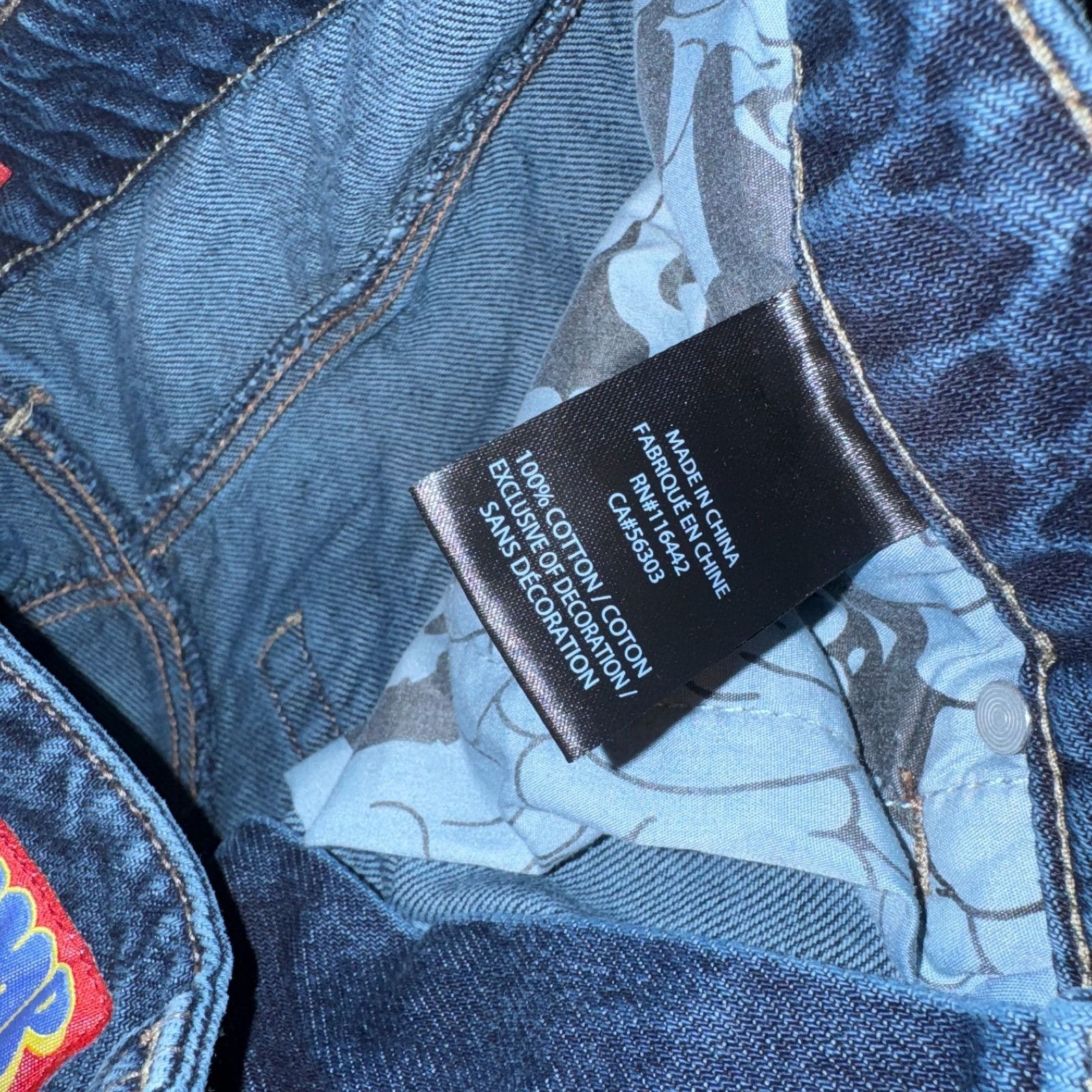 Empyre Empyre Jeans Mens 30x26 Blue Embriodered Pockets Baggy Easy Size US 30 / EU 46 - 6 Thumbnail