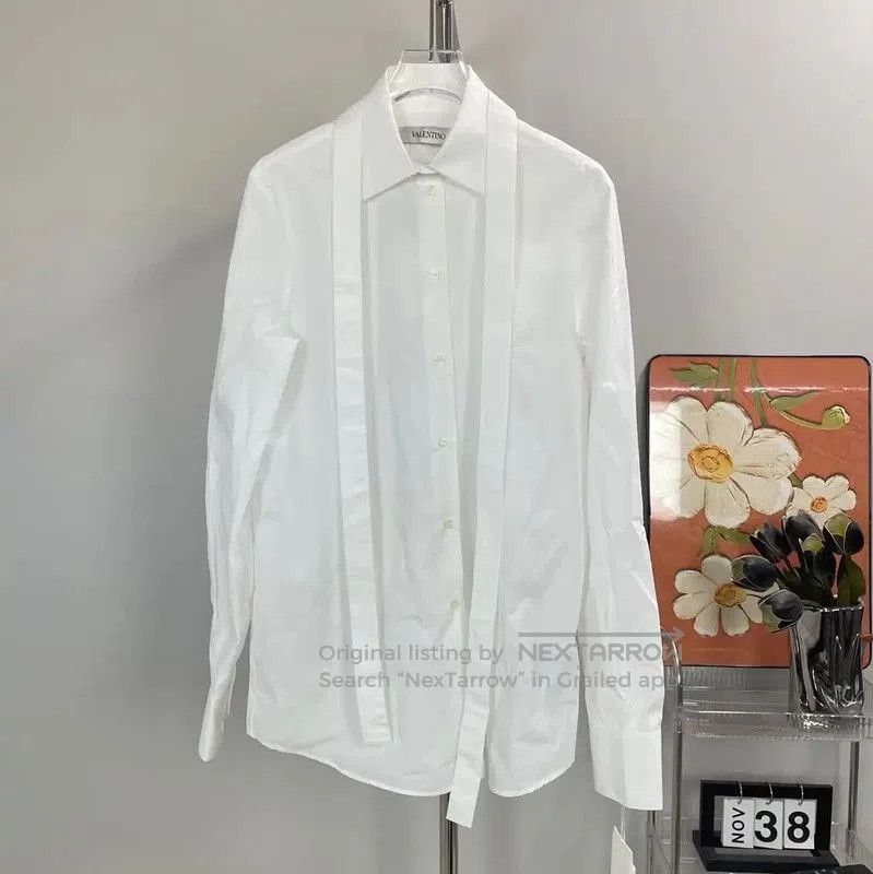 Valentino Valentino White Cotton Women's Shirt . Size M / US 6-8 / IT 42-44 - 1 Thumbnail