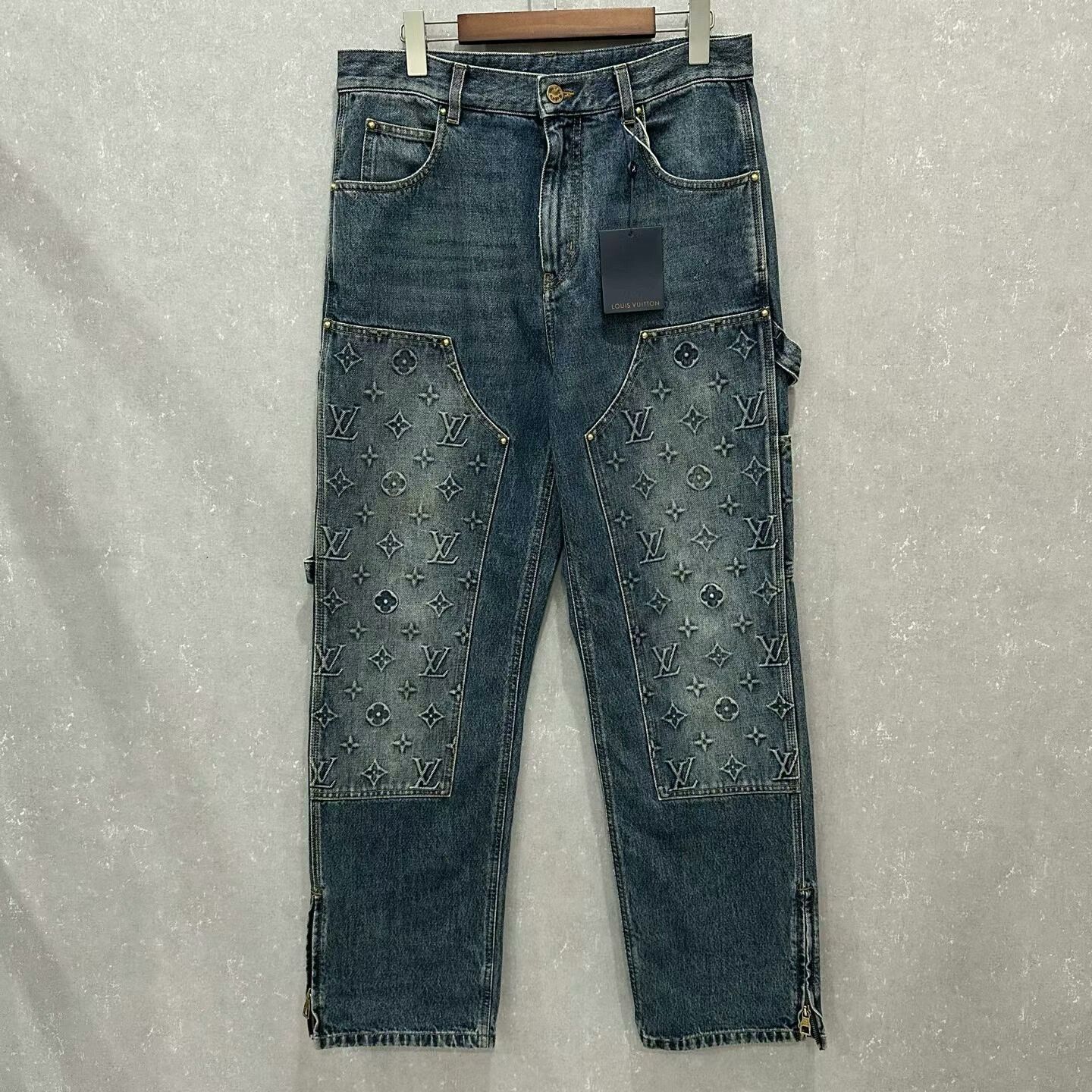 Louis Vuitton louis vuitton denim pants with monogram print Size US 31 - 1 Thumbnail