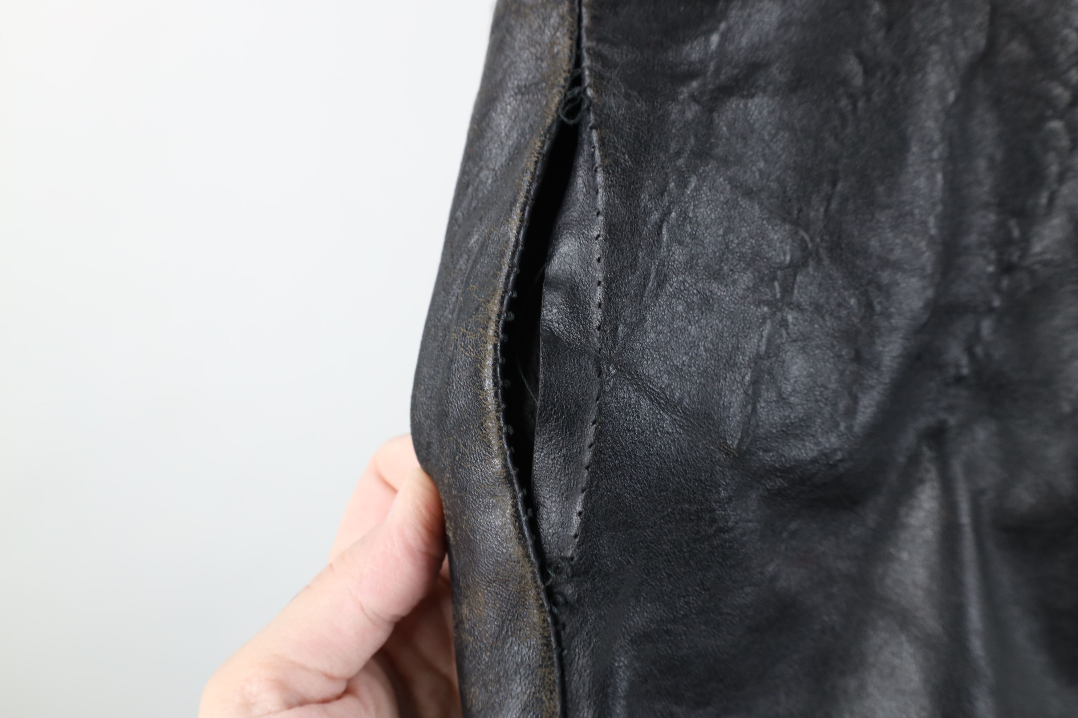 Vintage Vintage 70s Streetwear Leather Button Jacket Coat Black Size US S / EU 44-46 / 1 - 12 Thumbnail