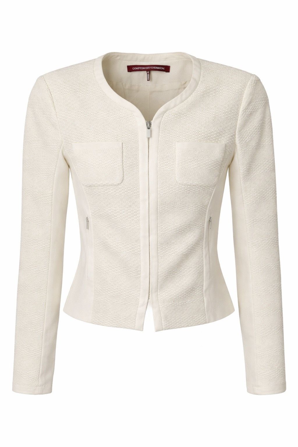 Comme des Garcons Comptoir des Cotonniers Ivory Part Weave Zip Up Jacket Size XXS / US 00 / IT 34 - 1 Thumbnail