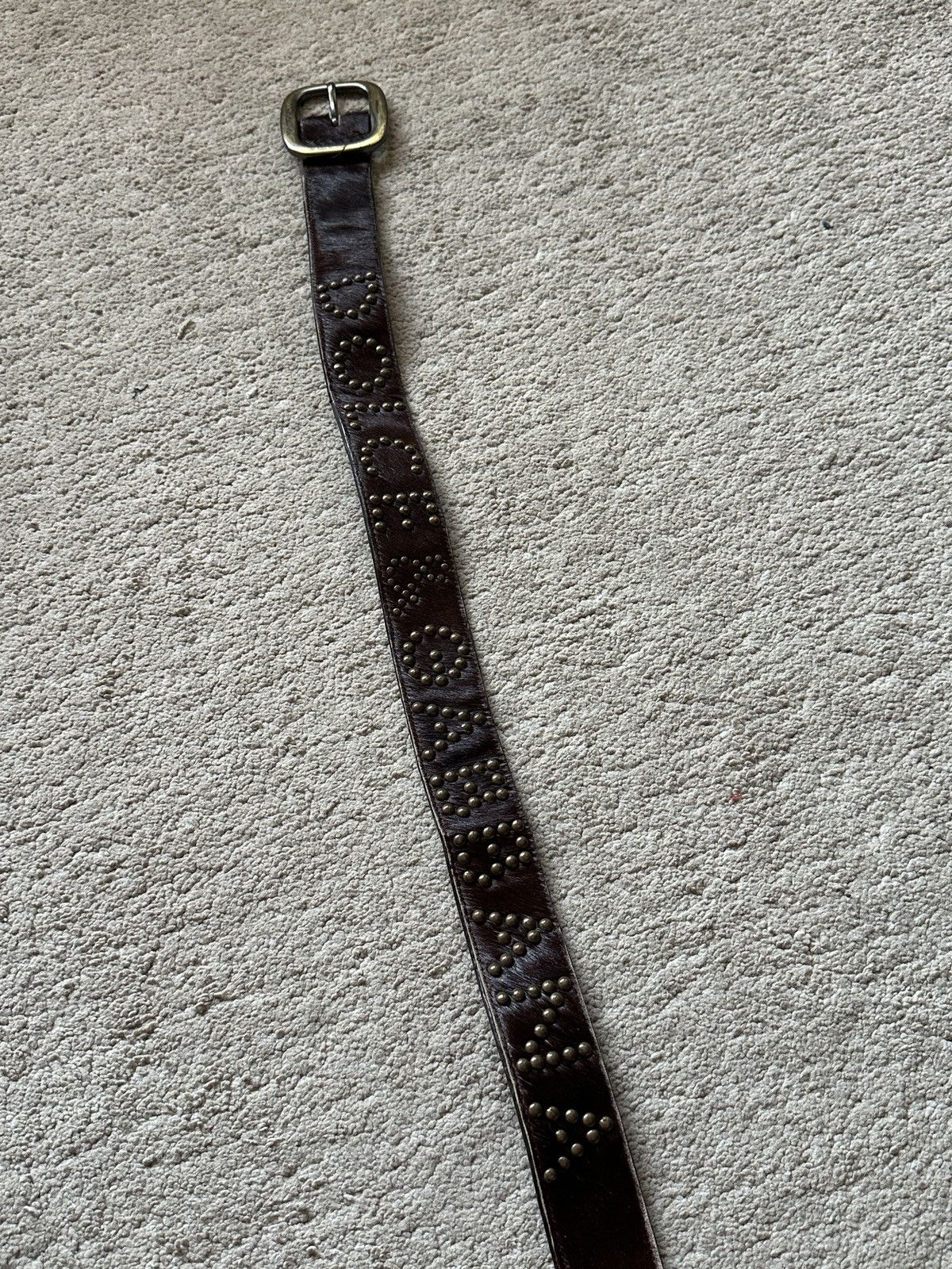 Dolce & Gabbana 2000s Dolce & Gabbana Cow Hide fur Leather Studded Belt Size 30 - 5 Thumbnail