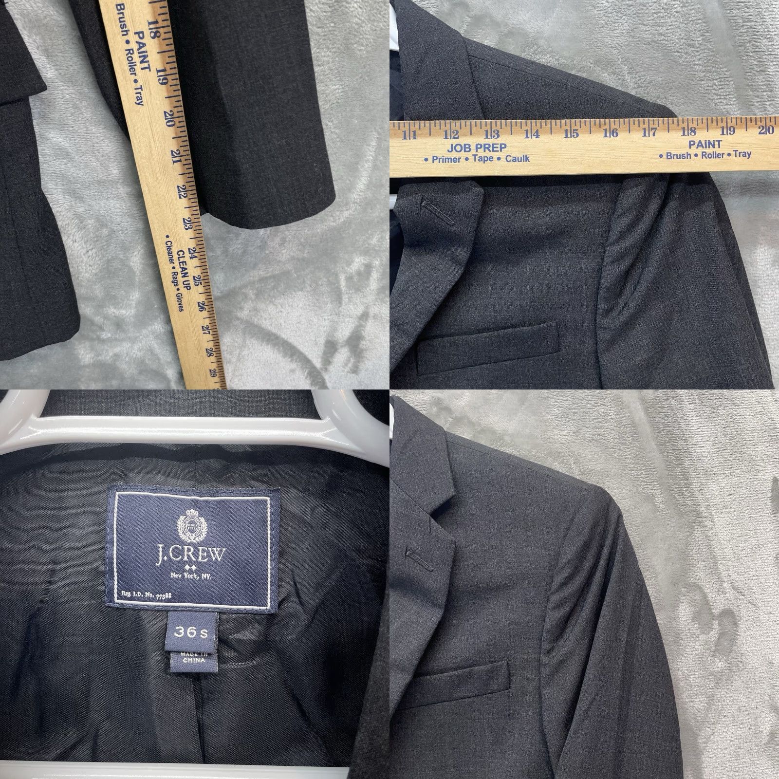 J.Crew J. Crew Blazer Men's 36S WOOL Sport Coat Casual Jacket Gray two button Size 36R - 8 Thumbnail
