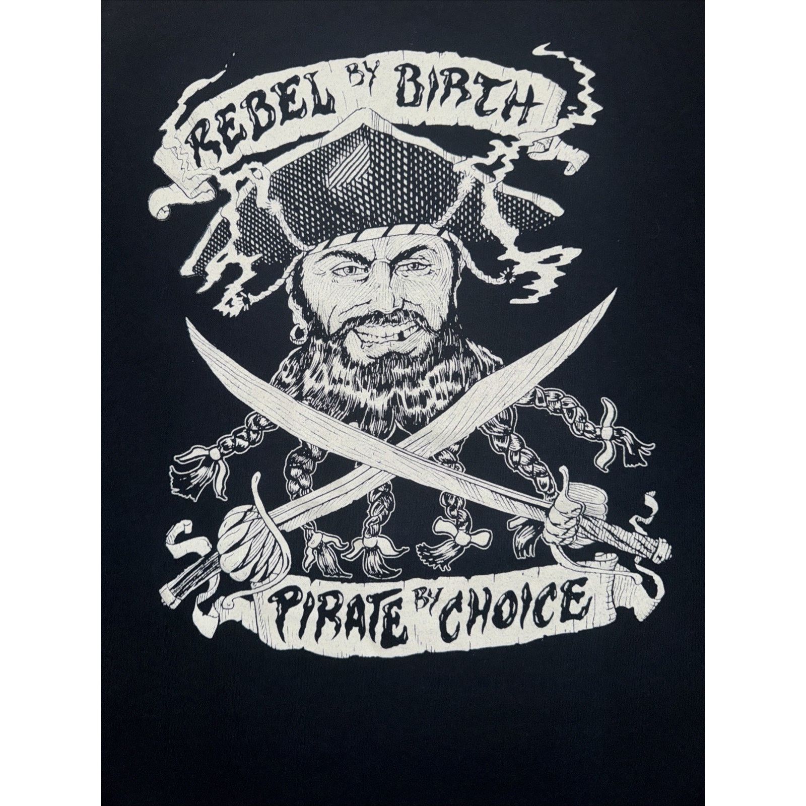 Band Tees × Vintage Sea Wolf Pirate T-Shirt Black 2XL Skull Crossbones Biker Tee Size US XXL / EU 58 / 5 - 2 Thumbnail