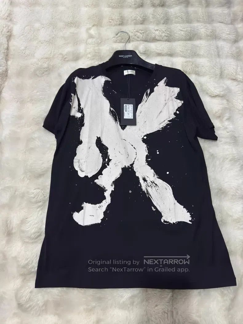Saint Laurent Paris Saint Laurent Paris Black Large Right Men's Short Sleeve T Size US L / EU 52-54 / 3 - 1 Thumbnail