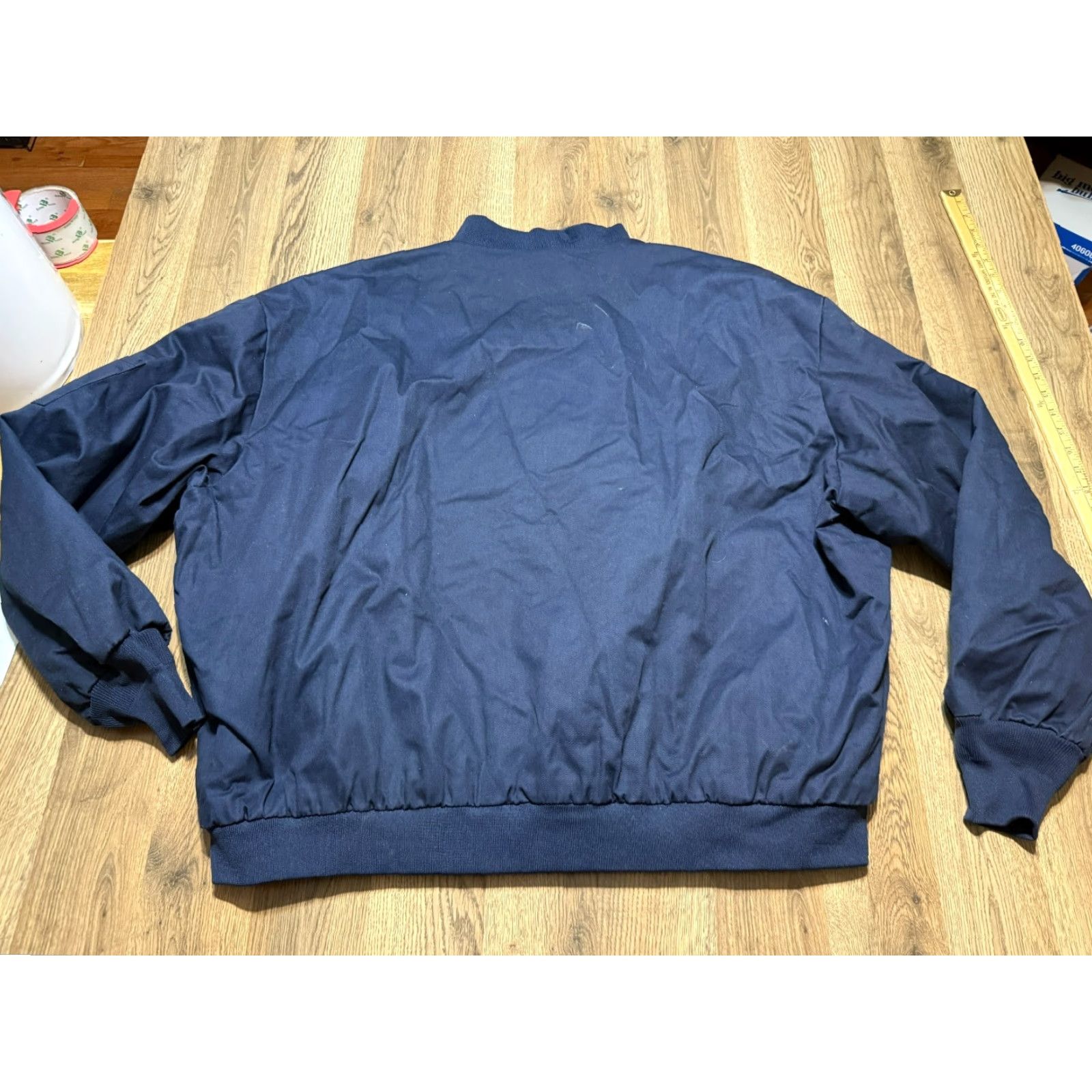 Vintage Aramark Jacket Mens 4X Blue Full Zip Bomber Jacket Outerwear Regular Fit Long Sleeve Zip Up Autumn Winter Spring Summer Casual Size US XXL / EU 58 / 5 - 5 Thumbnail