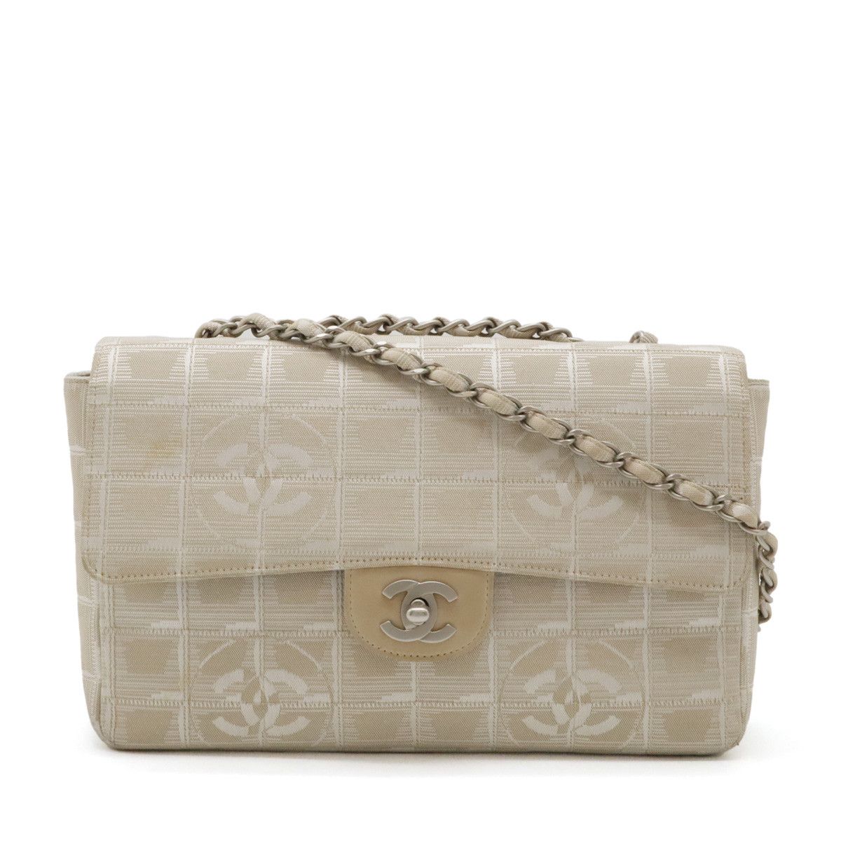 Chanel Chanel New Travel Line Nylon Jacquard/Leather 2WAY Shoulder Bag A15285 Canvas Crossbody Bag A15285 in Very Good Condition