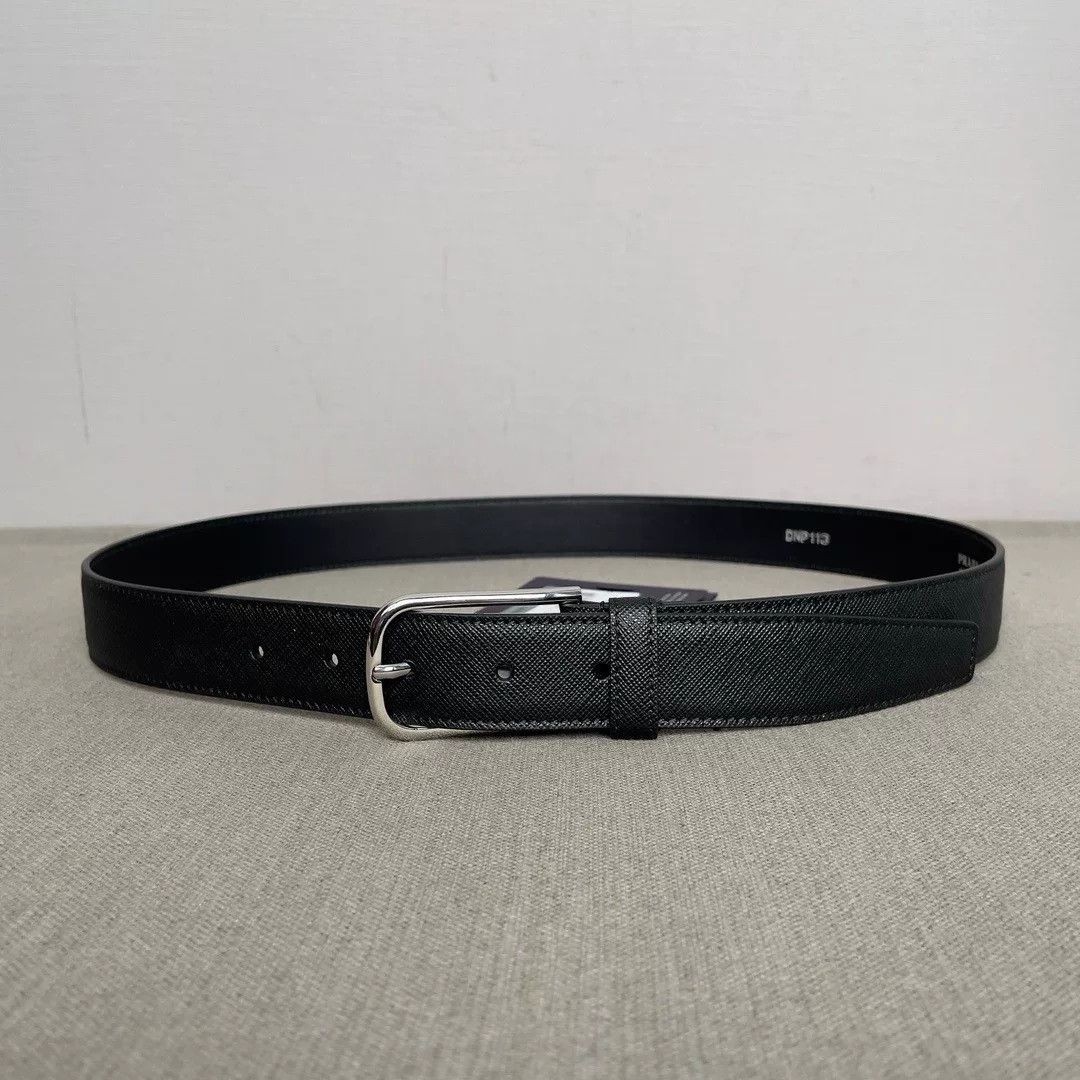 Prada Prada Classic Cross-Grain Leather Belt Size ONE SIZE - 1 Thumbnail