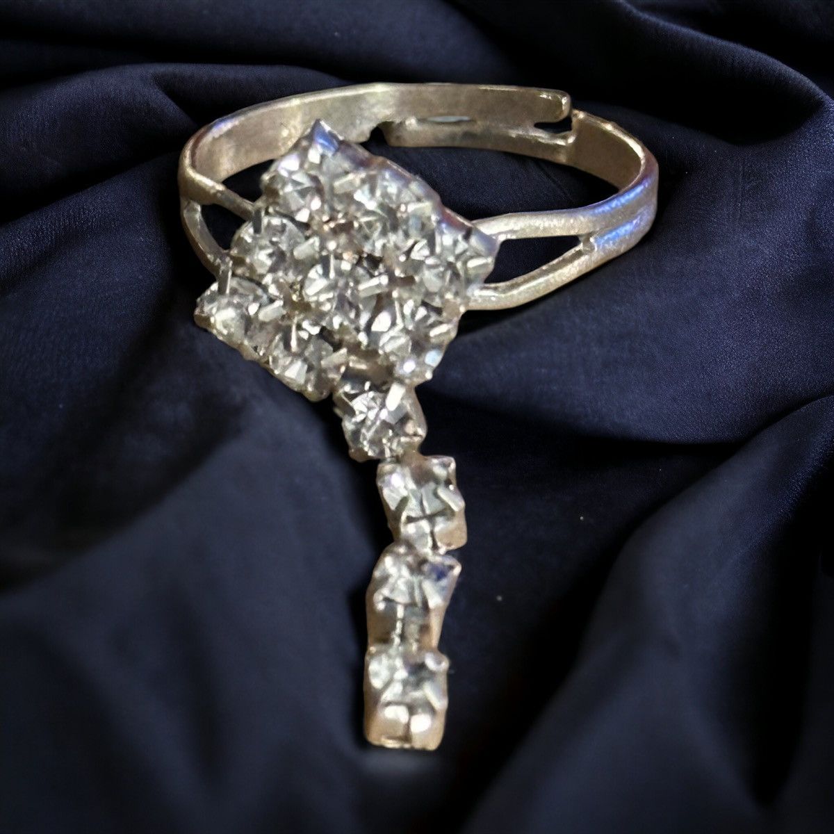 Vintage vintage rhinestone kite ring Size ONE SIZE - 1 Thumbnail
