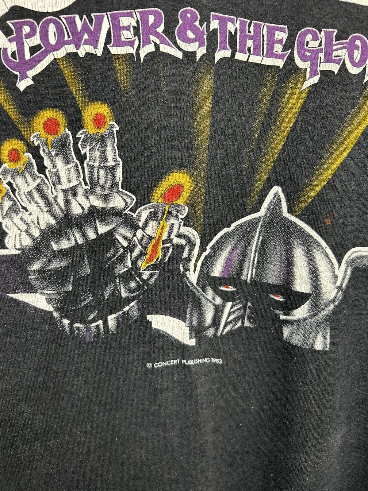 Band Tees × Vintage Vintage Saxon 1983 Power The Glory T shirt Size US S / EU 44-46 / 1 - 9 Thumbnail