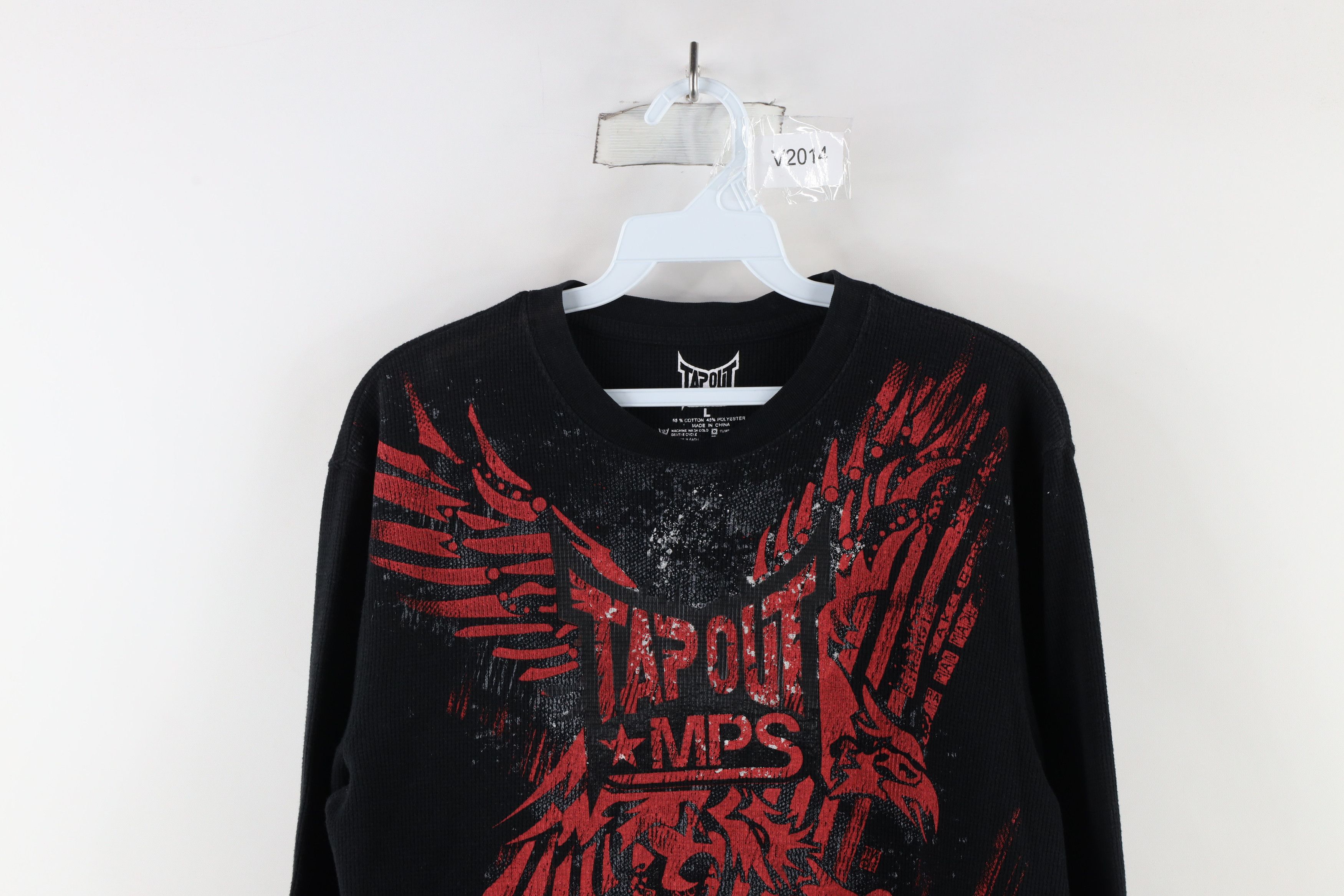 Tapout × Vintage Vintage Tapout MPS UFC MMA Thermal Waffle Knit T-Shirt Black Size US L / EU 52-54 / 3 - 2 Thumbnail