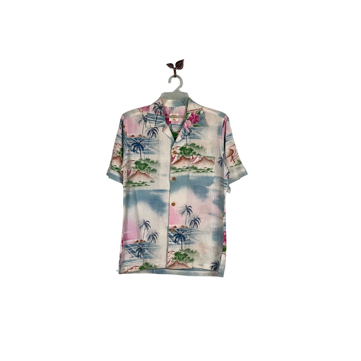 image of California Love x Vintage Silk Road Sports California Silk Shirt in Light Blue, Men's (Size Medium)