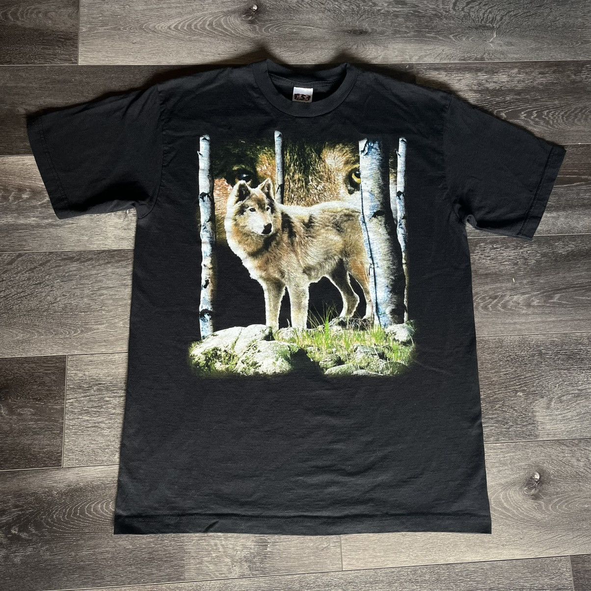 Vintage Vintage 2000s TSi Wolf Winter Face Animal Graphic Logo Tee Size US L / EU 52-54 / 3 - 1 Thumbnail
