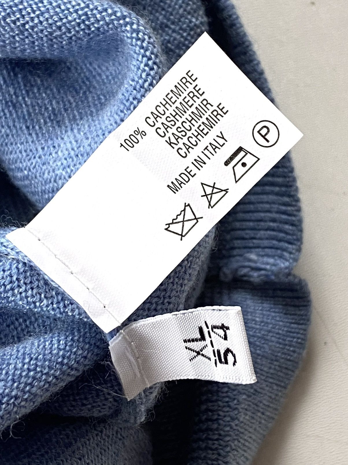 Kiton $1450 Kiton Napoli 100% Cashmere V-Neck Sweater Baby Blue Size US L / EU 52-54 / 3 - 8 Thumbnail