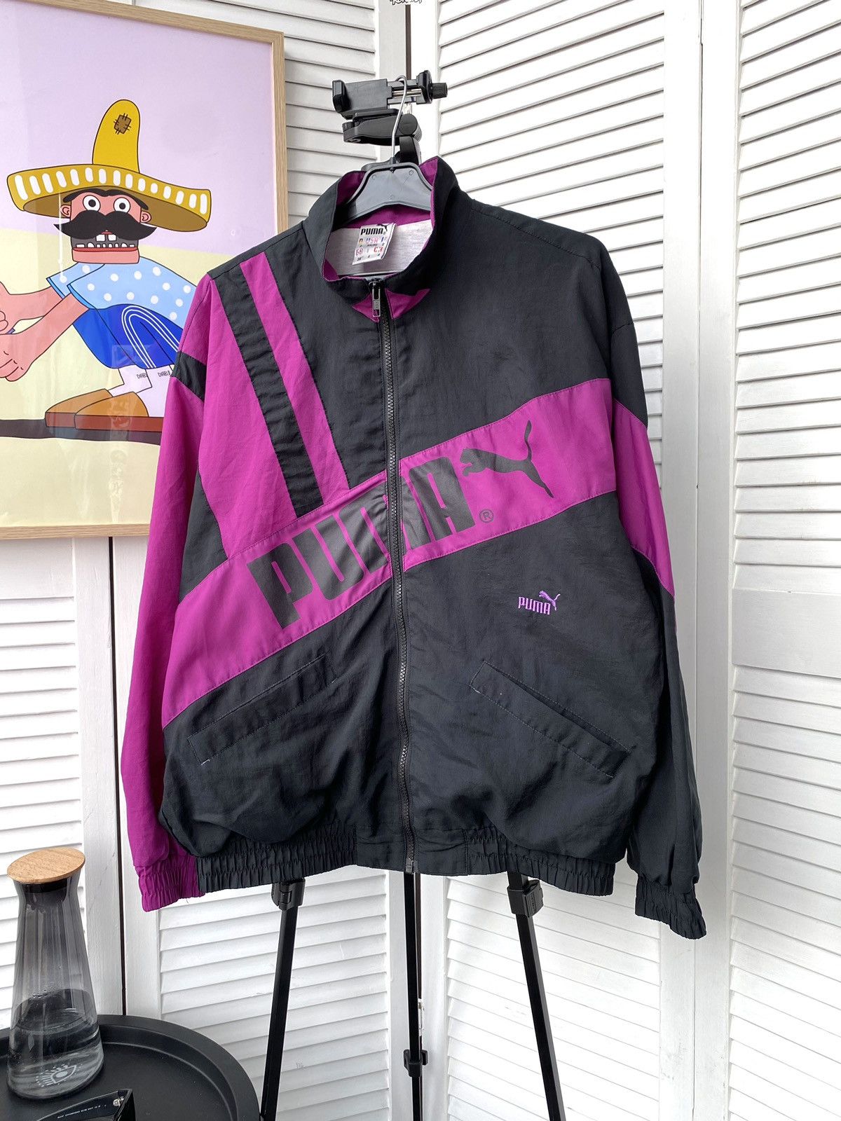 Puma × Vintage Vintage Puma Track Retro Jacket 90s 80s Black Purple Size US S / EU 44-46 / 1 - 4 Thumbnail