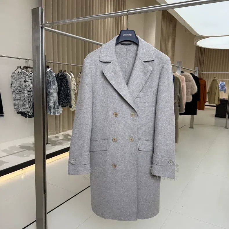 Loro Piana Loro Piana Gray Double Breasted Cashmere Mid Length Coat Size M / US 6-8 / IT 42-44 - 1 Thumbnail