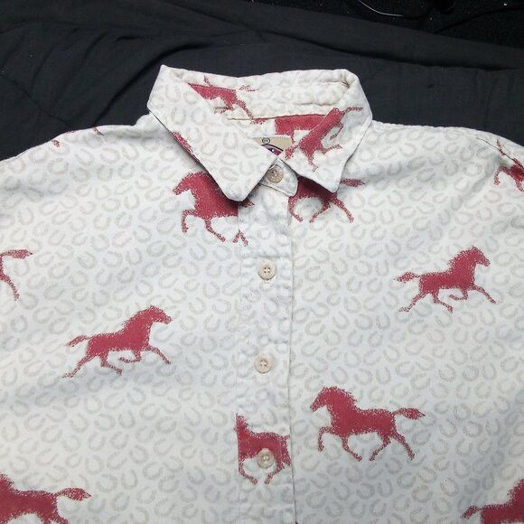 Vintage Vintage Barn Fly Horse Silhouette Horseshoe Button Shirt Size US S / EU 44-46 / 1 - 1 Thumbnail