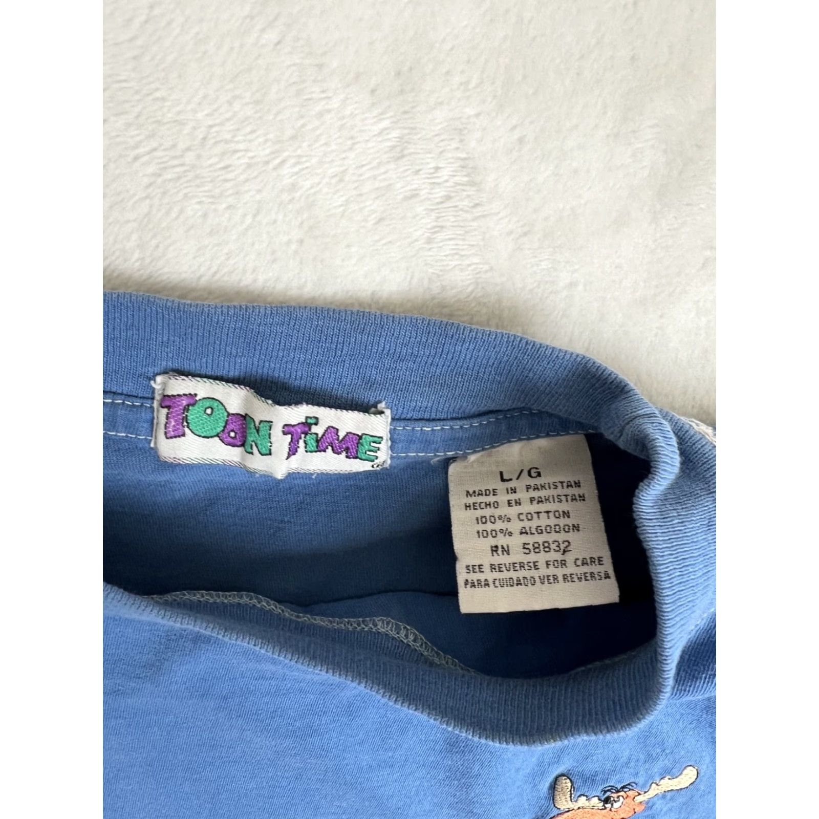 Vintage VINTAGE Toon Time T-Shirt Bullwinkle Embroidered Blue Size Men’s Large 90s Cartoon Rocky Crew Neck Short Sleeve Cotton Size US L / EU 52-54 / 3 - 6 Thumbnail