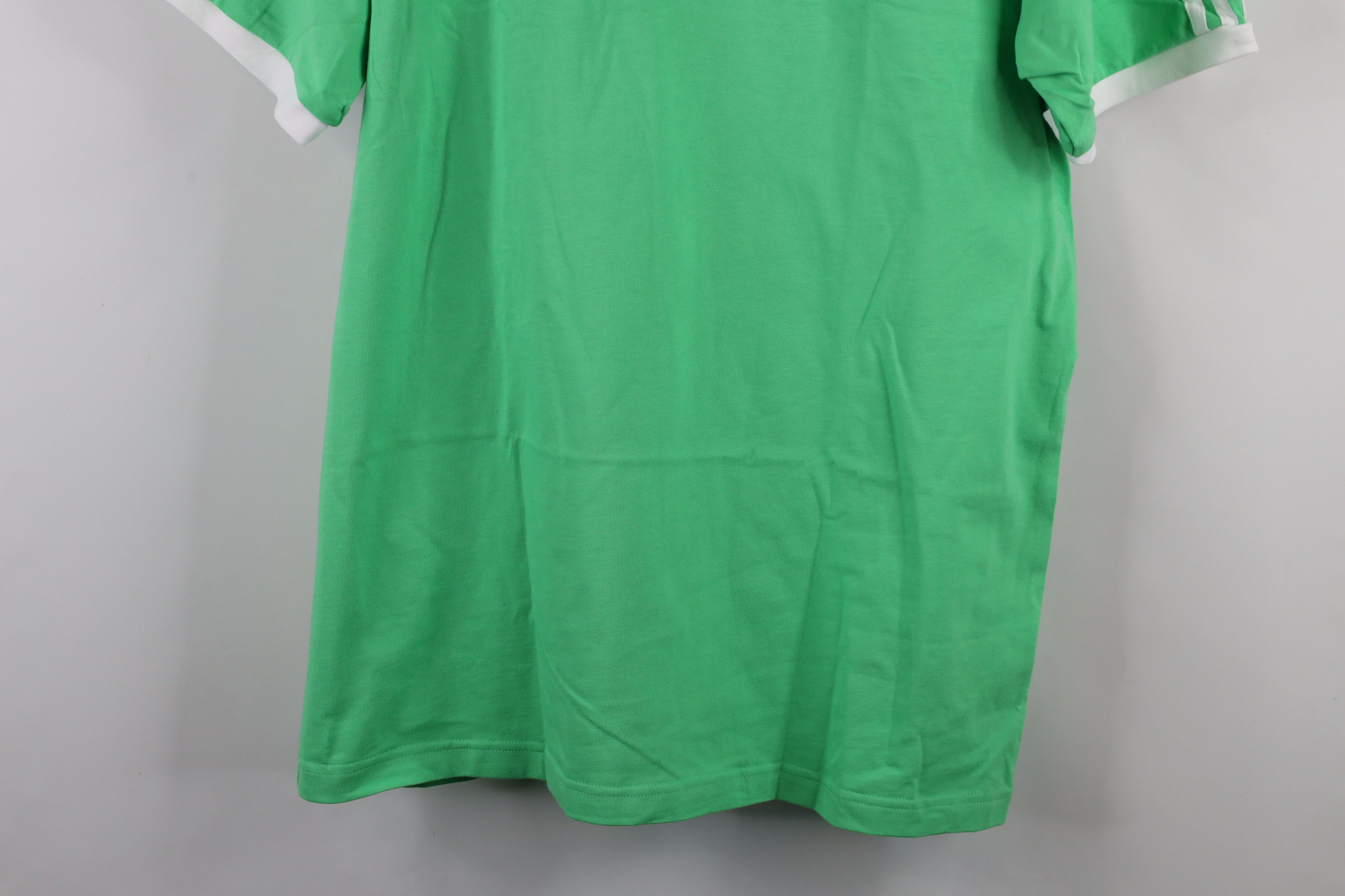 Adidas × Vintage New Adidas Trefoil Striped Short Sleeve Ringer T-Shirt Lime Size US L / EU 52-54 / 3 - 3 Thumbnail