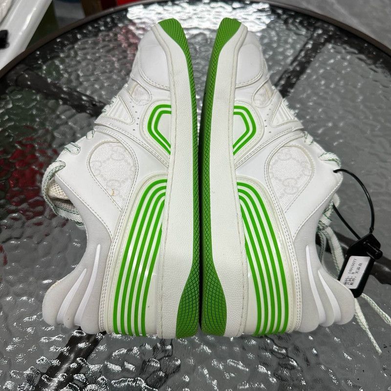 Gucci Gucci Basket Low Top Sneakers in White and Green - Size US 8.5 / EU 41-42 - 8 Thumbnail