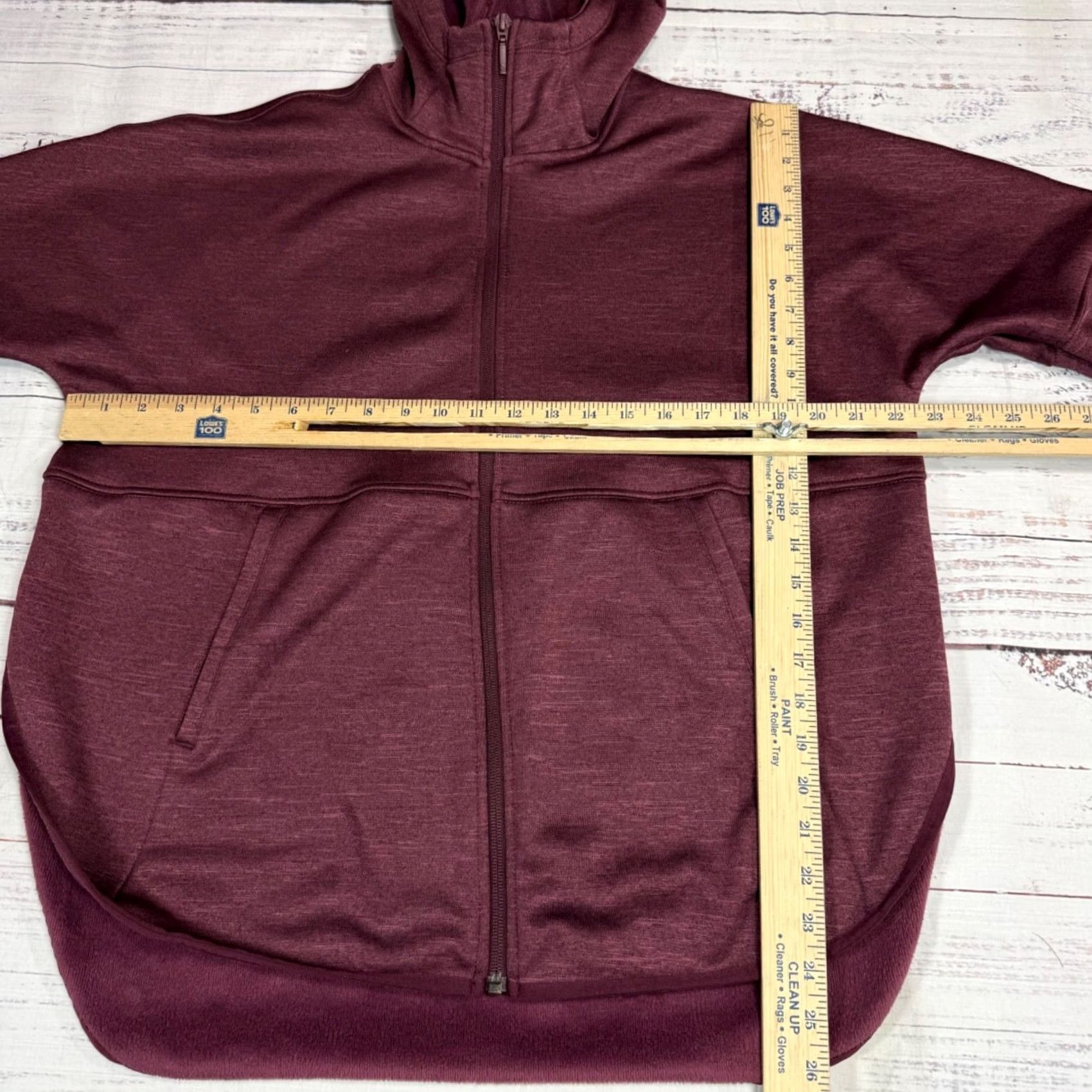 The North Face The North Face Womens Hooded Zip Front Sweatshirt M Burgundy Fleece Lined Size M / US 6-8 / IT 42-44 - 2 Thumbnail