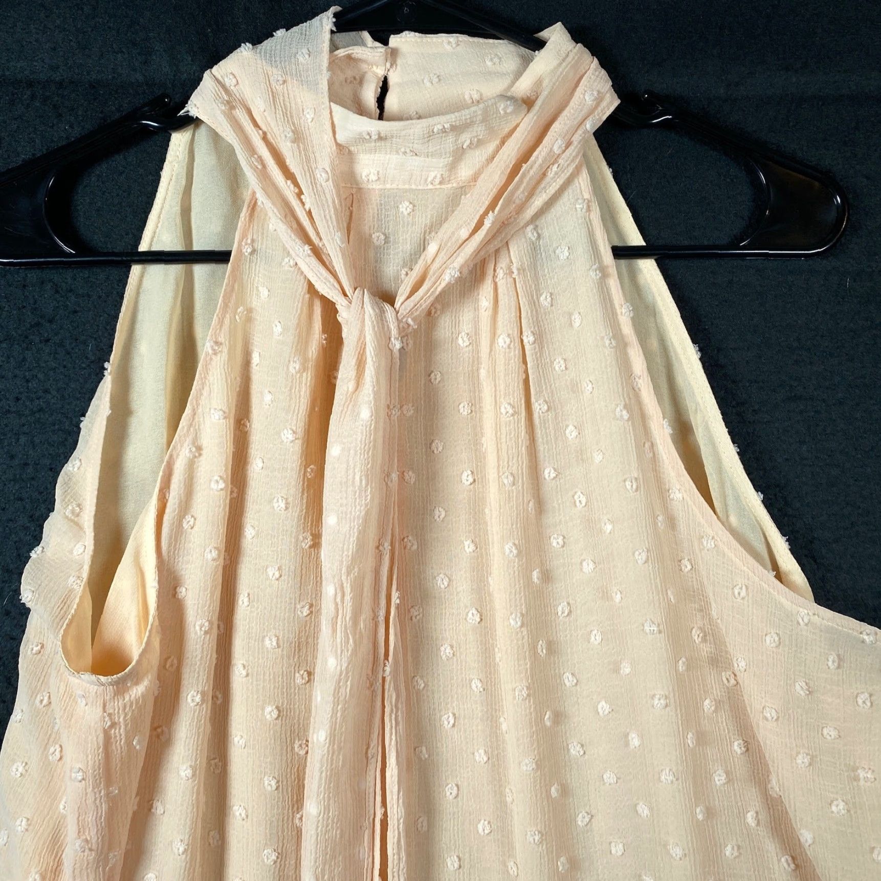 Calvin Klein Calvin Klein Womens Blouse Tank Yellow Mock Neck Front Tie Polyester M Sleeveless Regular Size M / US 6-8 / IT 42-44 - 2 Thumbnail