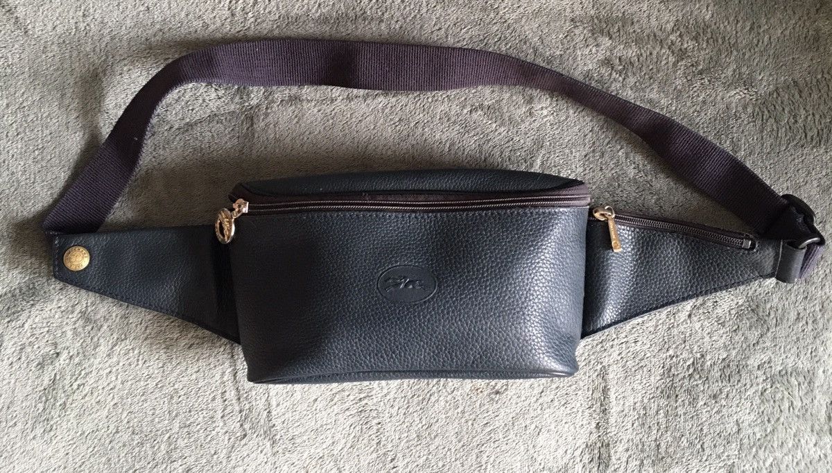 Longchamp Longchamp Le Foulonne Leather Belt Bag Navy Blue Size ONE SIZE - 3 Thumbnail