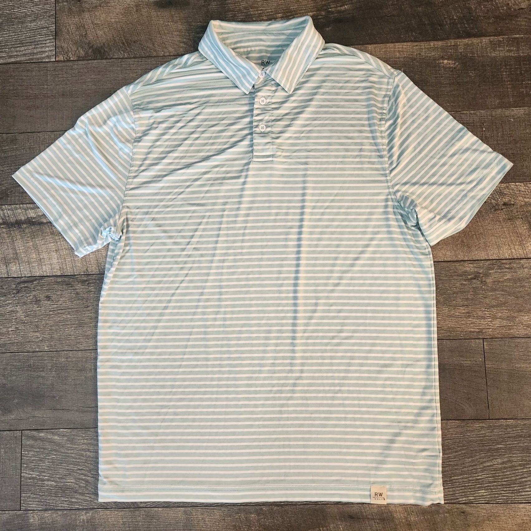 Vintage Rorie Whelan Stripe Polo Shirt Golf Short Sleeve Mens L Green White Striped Shirt Size US L / EU 52-54 / 3 - 3 Thumbnail