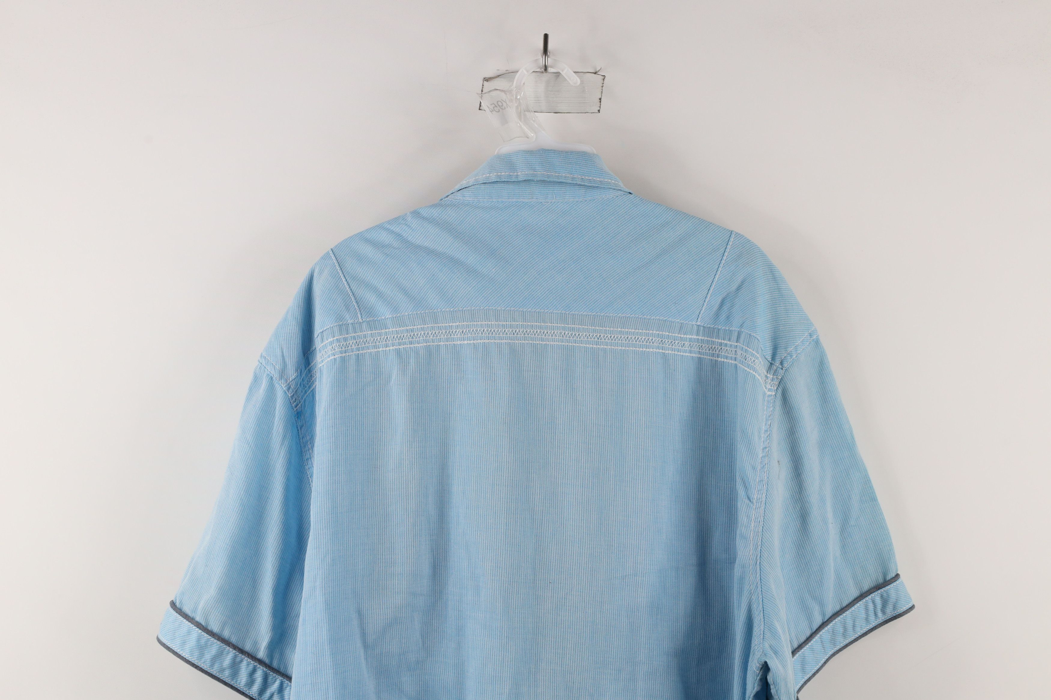 Vintage Bke Buckle Fit Thick Stitch Short Sleeve Snap Button Shirt Size US XXL / EU 58 / 5 - 12 Thumbnail