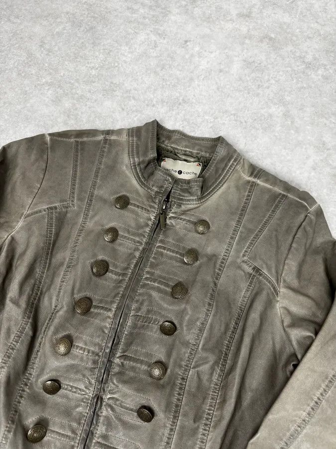 Vintage 2000s Archive Khaki Napoleon Officier Military Jacket Size M / US 6-8 / IT 42-44 - 5 Thumbnail