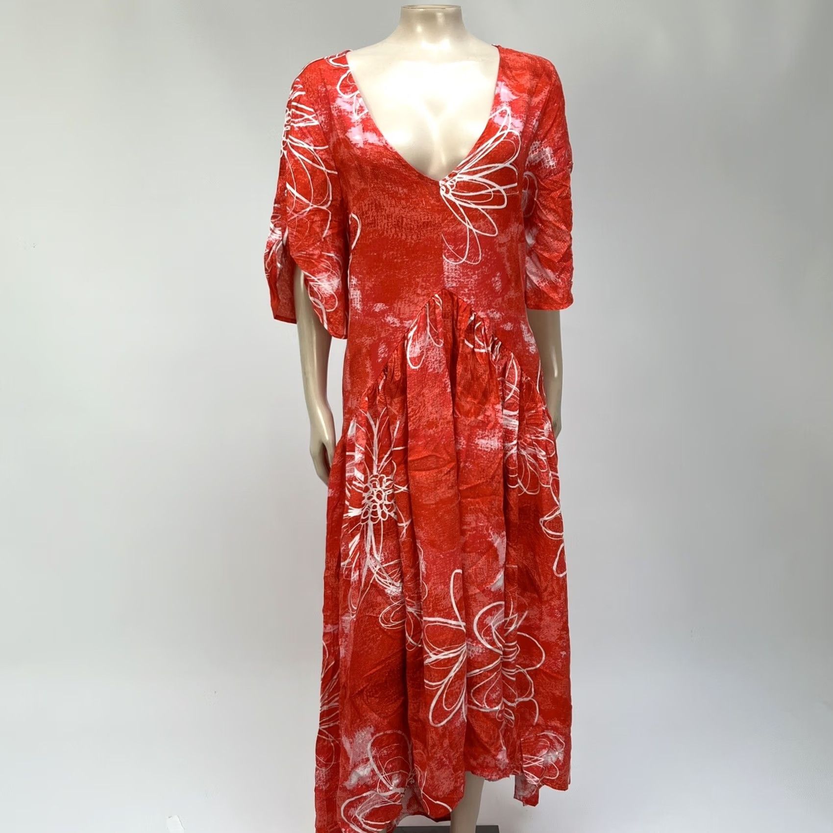 Avenue Avenue Red Floral Party Dress Plus Size 20 Rayon Size 3XL / US 20-22 - 2 Thumbnail