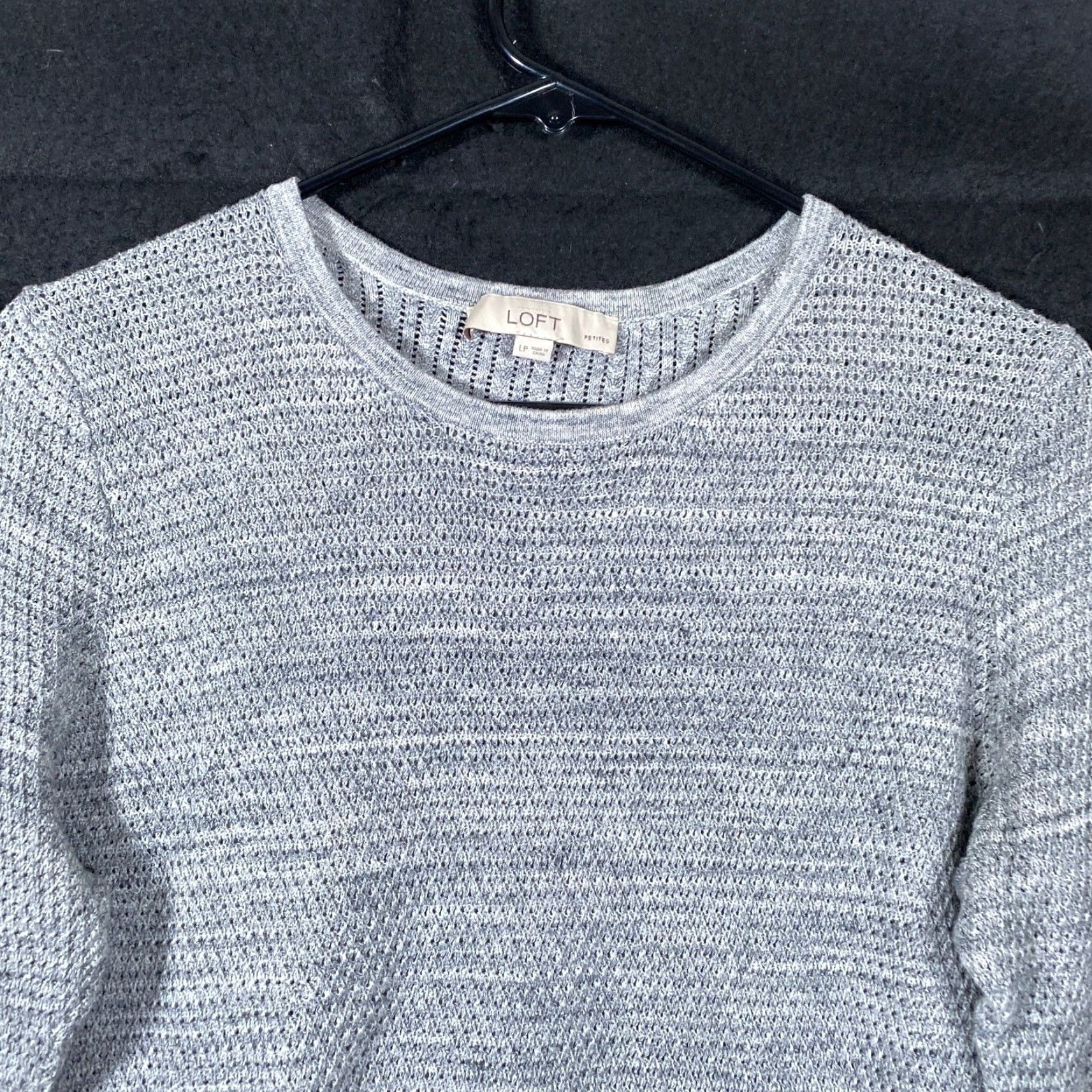 Loft VINTAGE Ann Taylor Loft Womens Sweater Gray Petite Crew Neck Knitted Long Sleeve LP Size L / US 10 / IT 46 - 2 Thumbnail