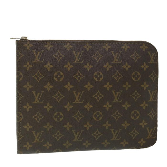 LOUIS VUITTON Monogram Poche Document Briefcase M53400 LV Auth