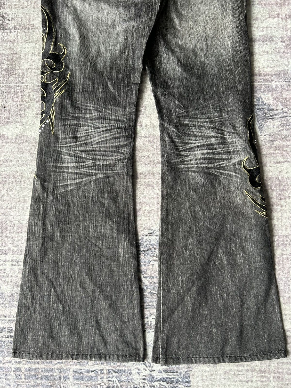 Tornado Mart ( Rare🤩 ) Tornado Mart Art Tribal Flared Jeans Size US 33 - 11 Thumbnail
