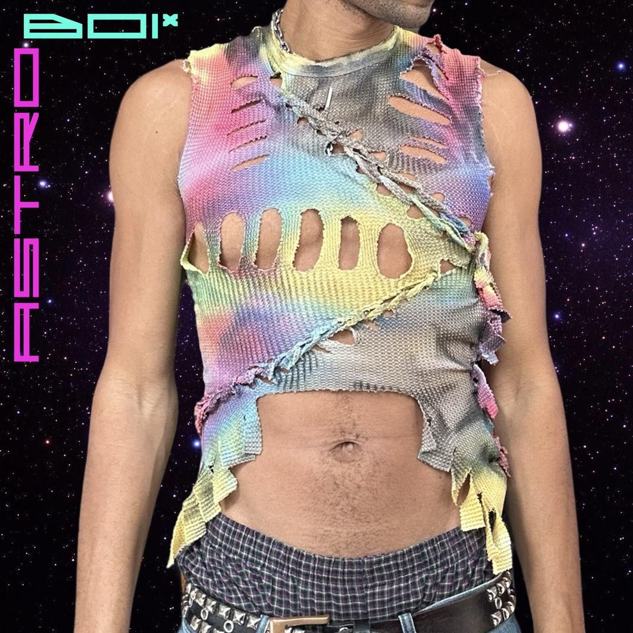 Other ASTROBOI* Women's Rainbow Braided Fringe Tank Top - Small Size S / US 4 / IT 40 - 2 Thumbnail