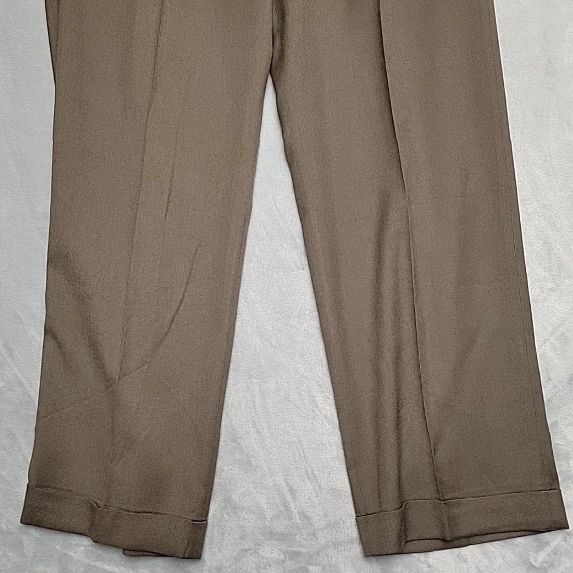 Vintage VINTAGE Louis Raphael Pants Mens 34x32 Wool Blend Pleated Cuffed Tailored Dress Slacks Brown 34 Inseam 32 Size US 34 / EU 50 - 2 Thumbnail